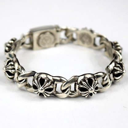 CHROME HEARTS Small Crosslink Silver Bracelet Size ONE SIZE