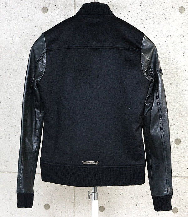 CHROME HEARTS Star Patch Leather Bomber Black Size S