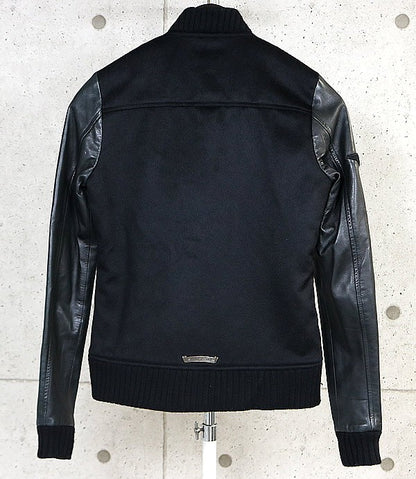 CHROME HEARTS Star Patch Leather Bomber Black Size S