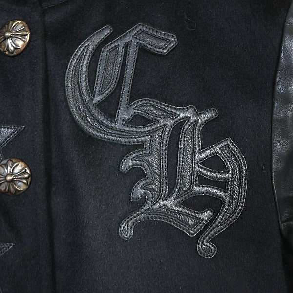 CHROME HEARTS Star Patch Leather Bomber Black Size S