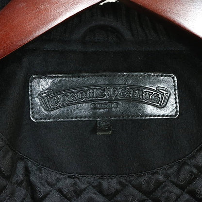 CHROME HEARTS Star Patch Leather Bomber Black Size S