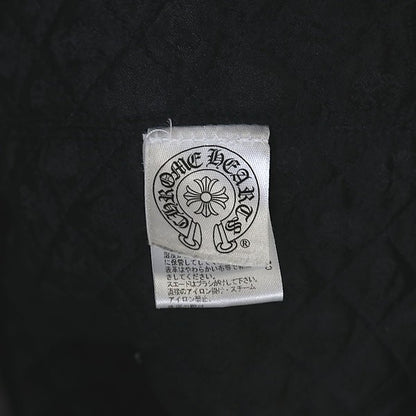 CHROME HEARTS CPO Check Shirt Wool Leather Grey Size S