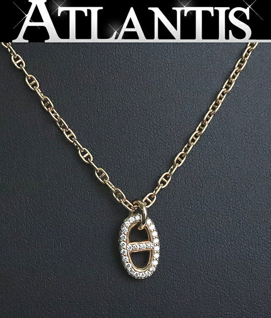 HERMES Chaine d'Ancre K18PG Diamond Necklace Size ONE SIZE