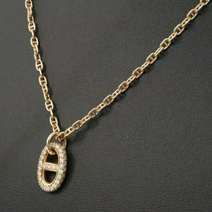 HERMES Chaine d'Ancre K18PG Diamond Necklace Size ONE SIZE