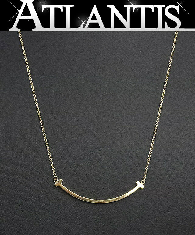 TIFFANY&Co. T Smile Bar Small K18YG Necklace Size ONE SIZE