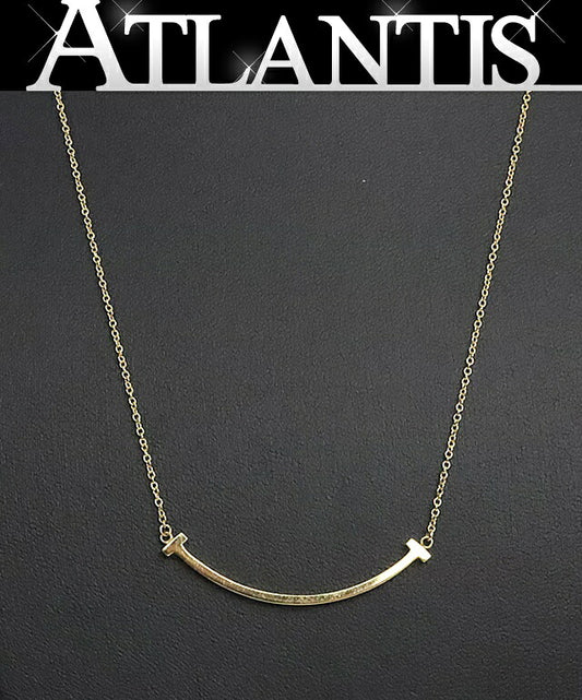 TIFFANY&Co. T Smile Bar Small K18YG Necklace Size ONE SIZE
