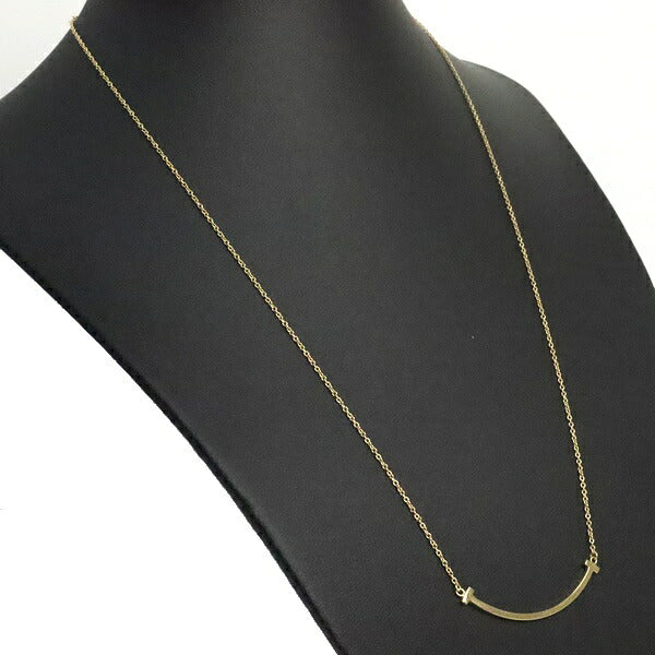 TIFFANY&Co. T Smile Bar Small K18YG Necklace Size ONE SIZE