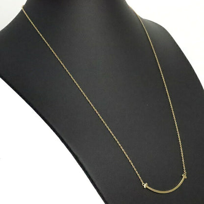 TIFFANY&Co. T Smile Bar Small K18YG Necklace Size ONE SIZE