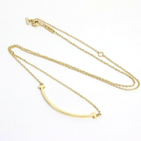 TIFFANY&Co. T Smile Bar Small K18YG Necklace Size ONE SIZE