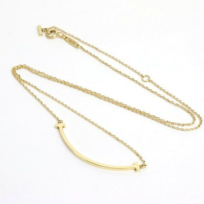 TIFFANY&Co. T Smile Bar Small K18YG Necklace Size ONE SIZE