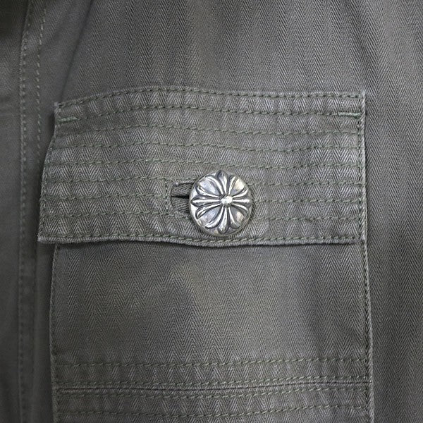 CHROME HEARTS Cherry Bomb Military Jacket Khaki Size M