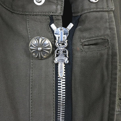 CHROME HEARTS Cherry Bomb Military Jacket Khaki Size M