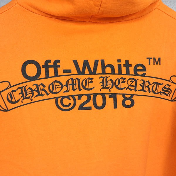CHROME HEARTS x Off-White Hoodie Orange Black Size L