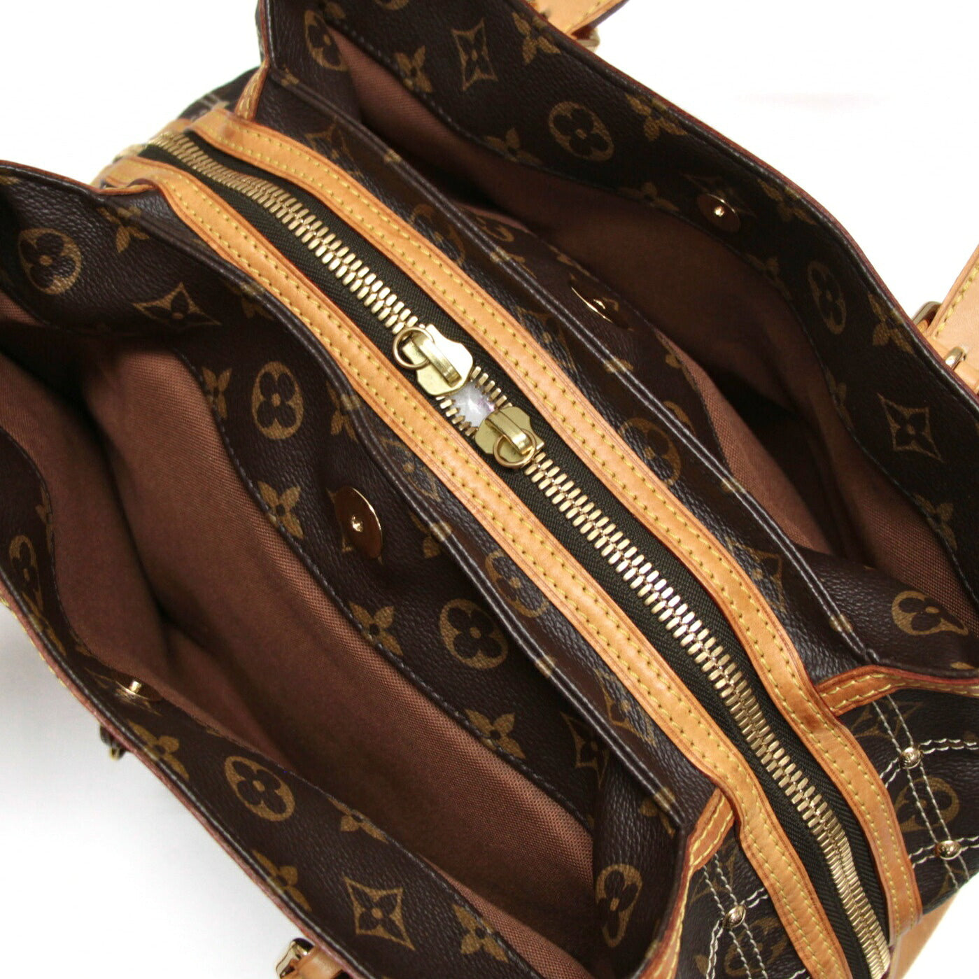 Louis Vuitton Rivet Monogram Handbag Brown Size ONE SIZE
