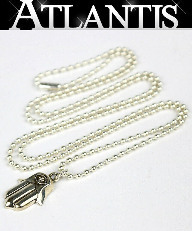 CHROME HEARTS Hamsa Hand Ball Chain Silver 925 Size ONE SIZE