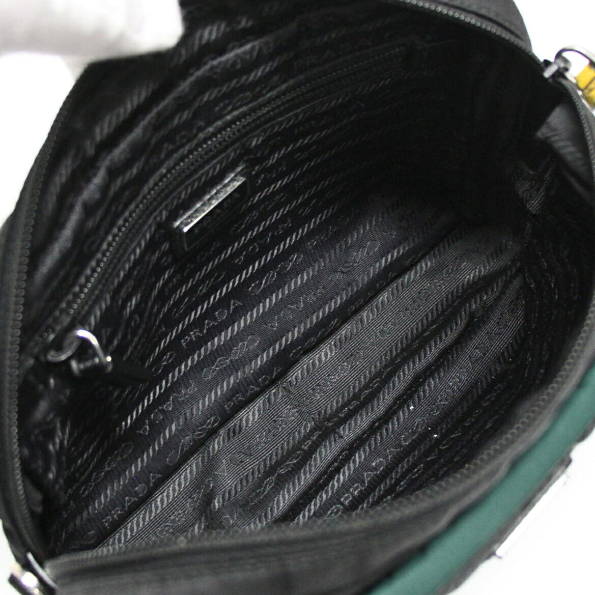 PRADA Triangle Logo Camouflage Pouch Black Size ONE SIZE