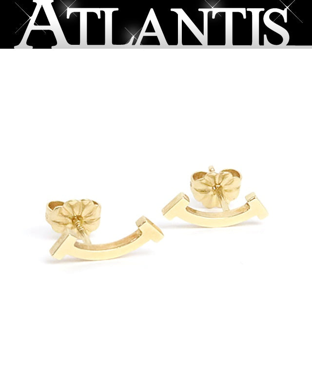 TIFFANY Smile Mini K18YG Earrings Size ONE SIZE