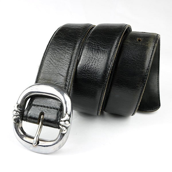 CHROME HEARTS 1.5 Gunslinger Leather Belt Black Size 32