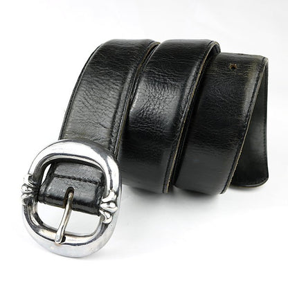CHROME HEARTS 1.5 Gunslinger Leather Belt Black Size 32