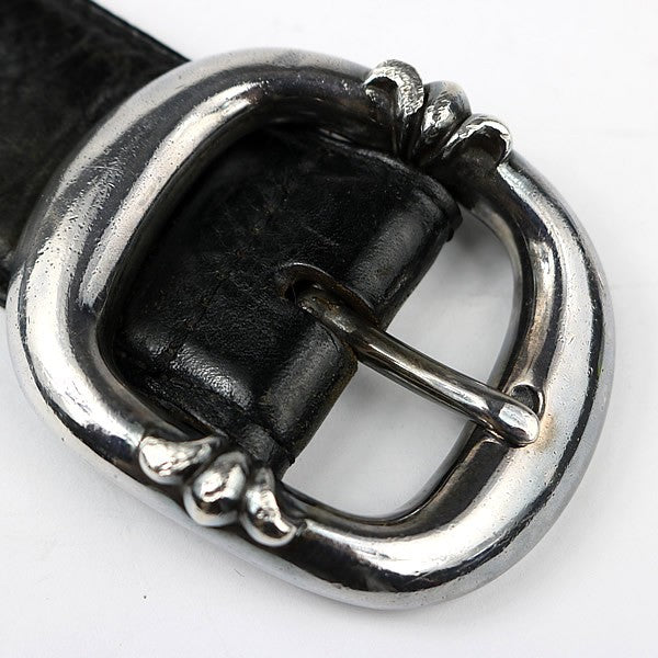 CHROME HEARTS 1.5 Gunslinger Leather Belt Black Size 32