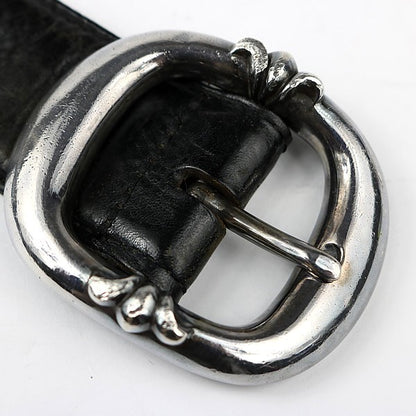 CHROME HEARTS 1.5 Gunslinger Leather Belt Black Size 32