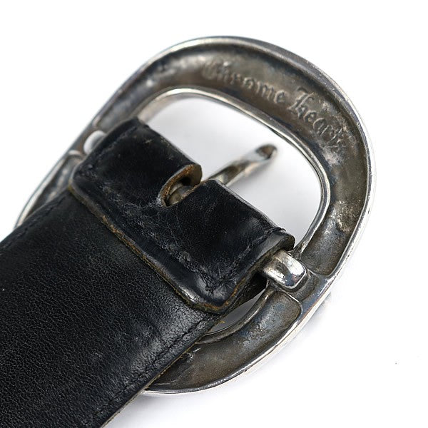 CHROME HEARTS 1.5 Gunslinger Leather Belt Black Size 32