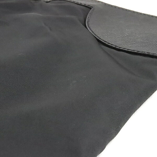 PRADA Black Nylon Saffiano Leather Clutch Bag Size ONE SIZE