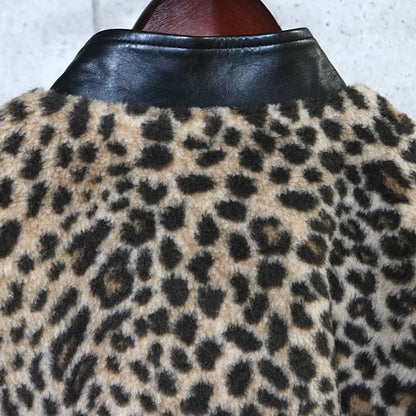 CELINE 22AW Hedi Rhinestone Leopard Jacket Brown Size 54