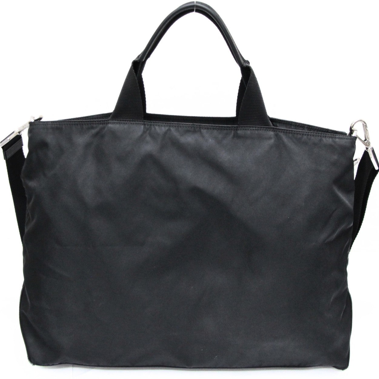 PRADA Triangle Logo Nylon 2-Way Bag Black Size ONE SIZE