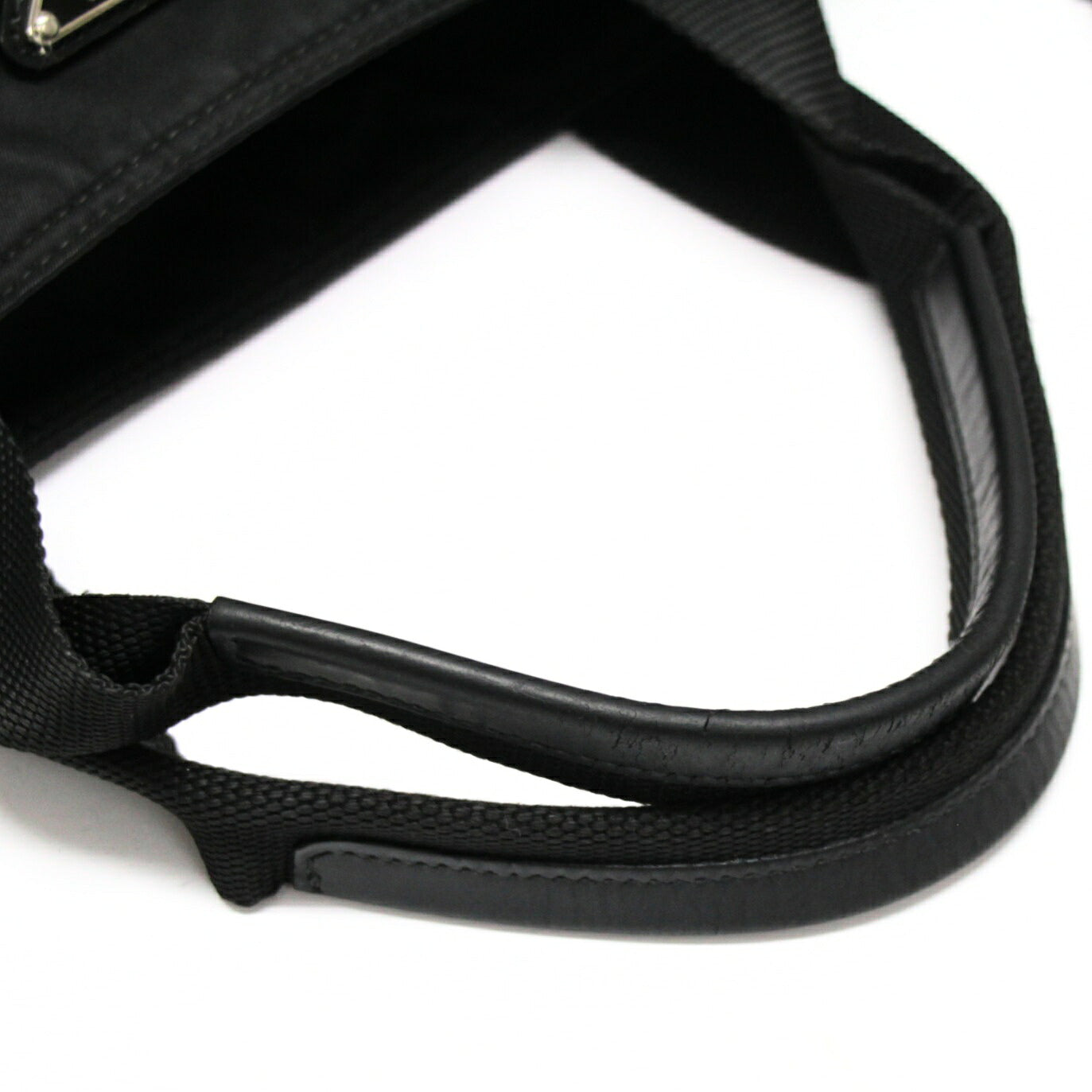 PRADA Triangle Logo Nylon 2-Way Bag Black Size ONE SIZE