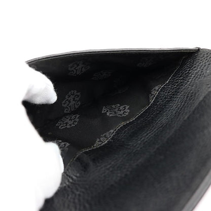 CHROME HEARTS Wave Cross Leather Wallet Black Size ONE SIZE