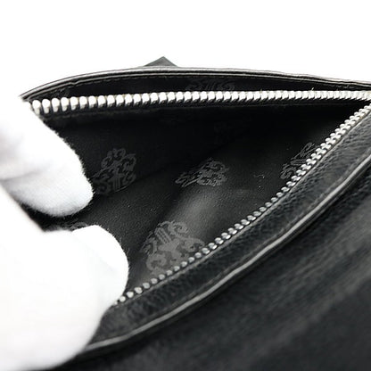 CHROME HEARTS Wave Cross Leather Wallet Black Size ONE SIZE