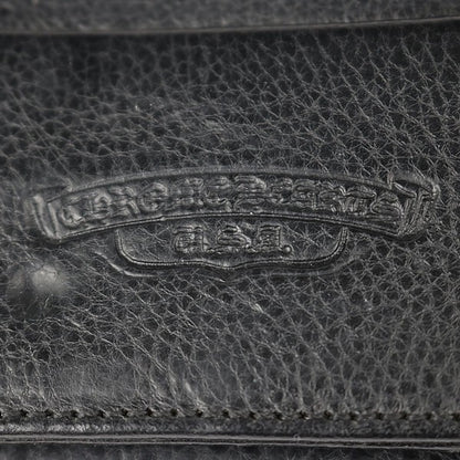 CHROME HEARTS Wave Cross Leather Wallet Black Size ONE SIZE