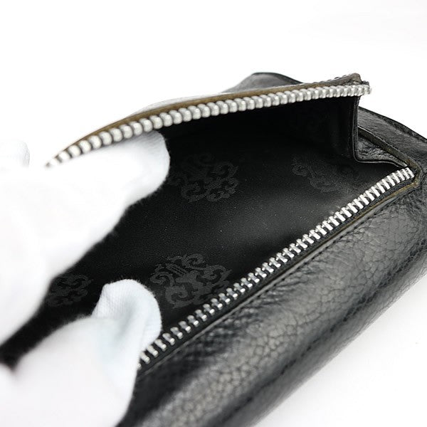 CHROME HEARTS Wave Cross Leather Wallet Black Size ONE SIZE