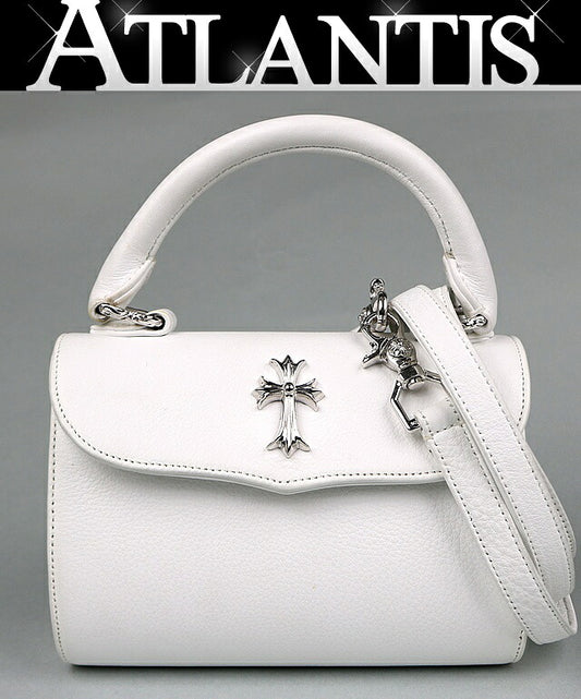 CHROME HEARTS Dog Adams 2-Way CH Bag White Size ONE SIZE