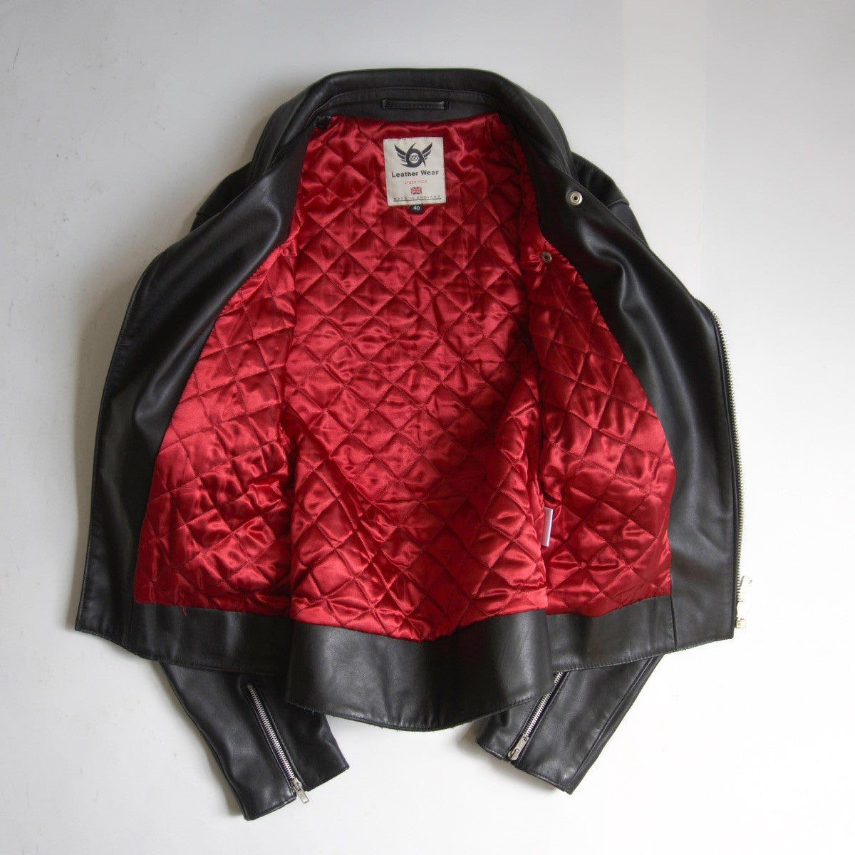 666 triple six Steerhide UK Side Belt Double Rider Riders Jacket Size 40