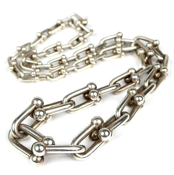 TIFFANY&CO. Hardware Graduated Silver Necklace Size ONE SIZE