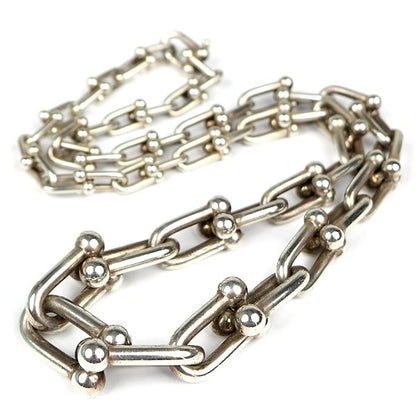 TIFFANY&CO. Hardware Graduated Silver Necklace Size ONE SIZE