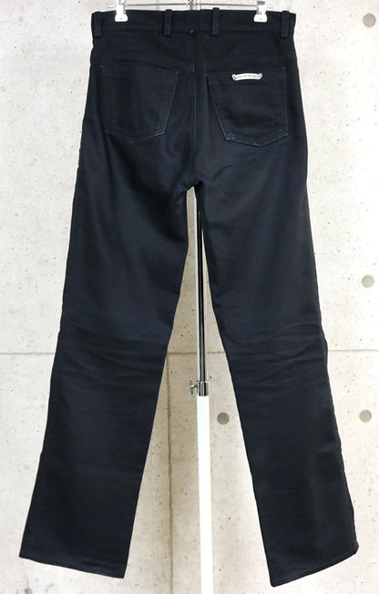 CHROME HEARTS Old Horseshoe Flare Knee Black Jeans Size 29R