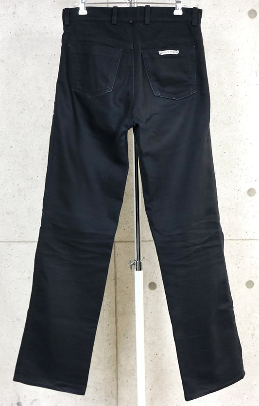 CHROME HEARTS Old Horseshoe Flare Knee Black Jeans Size 29R