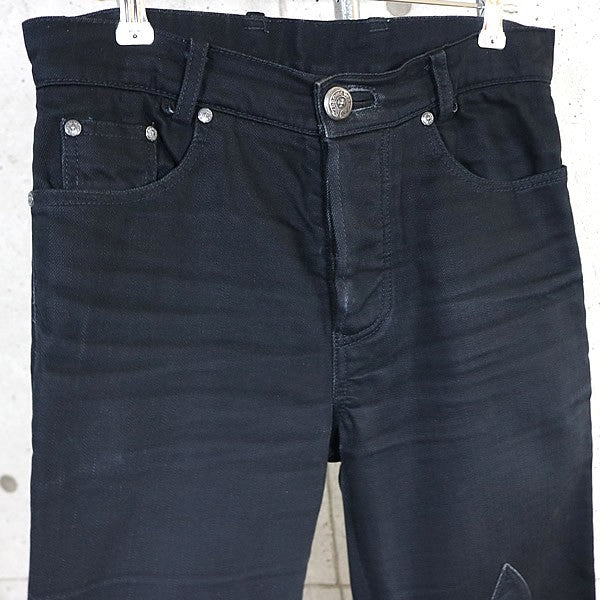 CHROME HEARTS Old Horseshoe Flare Knee Black Jeans Size 29R