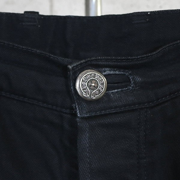 CHROME HEARTS Old Horseshoe Flare Knee Black Jeans Size 29R