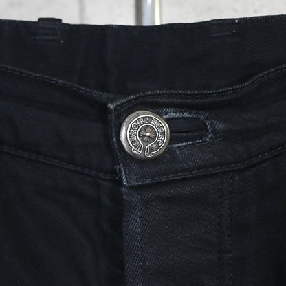 CHROME HEARTS Old Horseshoe Flare Knee Black Jeans Size 29R