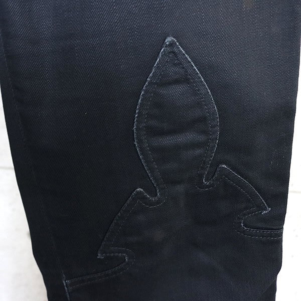 CHROME HEARTS Old Horseshoe Flare Knee Black Jeans Size 29R