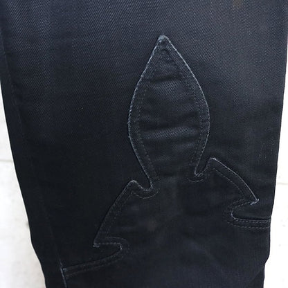 CHROME HEARTS Old Horseshoe Flare Knee Black Jeans Size 29R