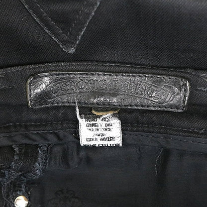 CHROME HEARTS Old Horseshoe Flare Knee Black Jeans Size 29R