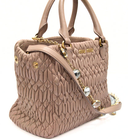 miumiu Matelasse Nappa Crystal Bag Beige Size ONE SIZE