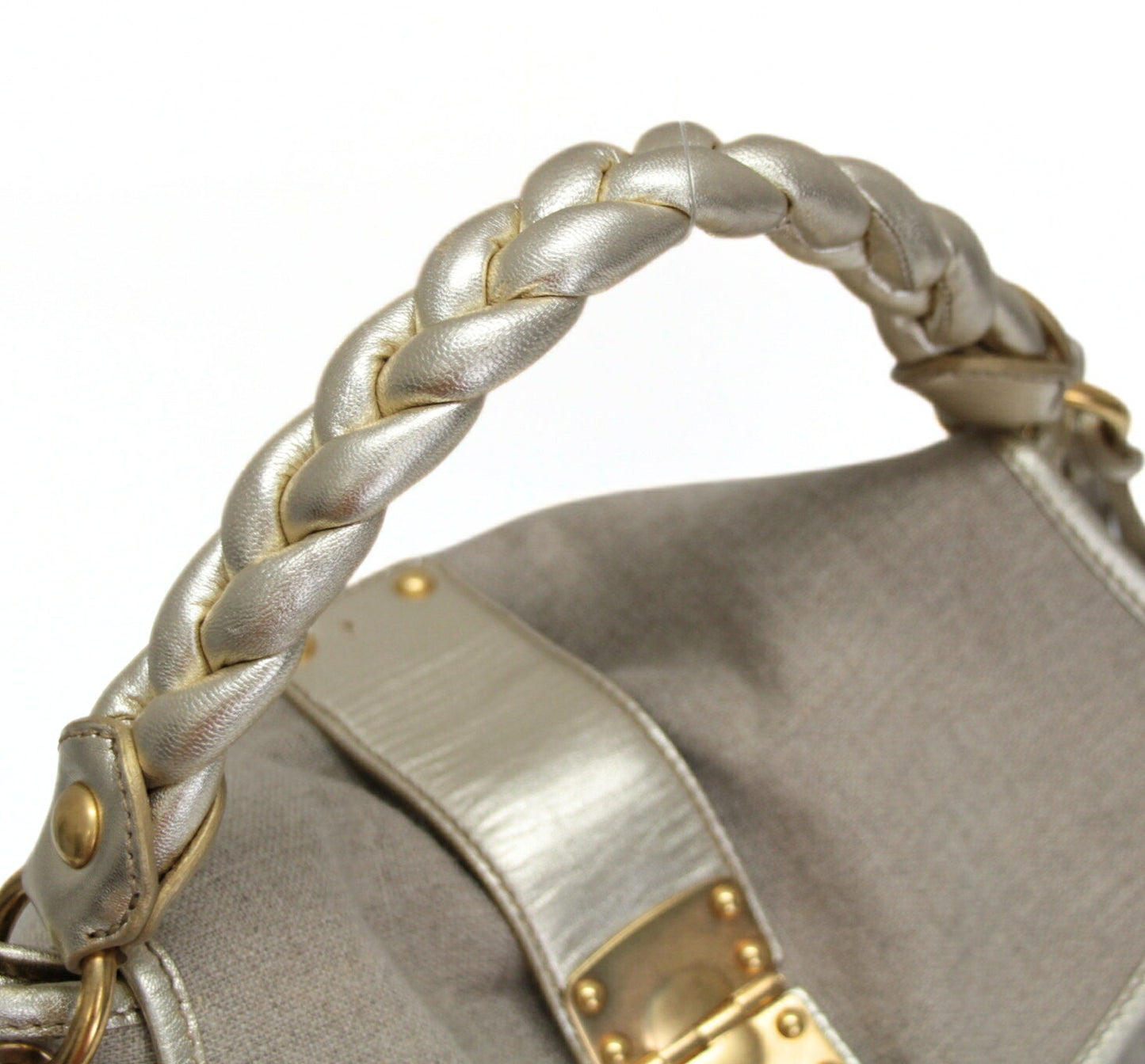 miumiu Matelasse 2WAY Cotton Leather Bag Gold Size ONE SIZE