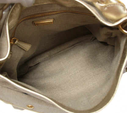 miumiu Matelasse 2WAY Cotton Leather Bag Gold Size ONE SIZE