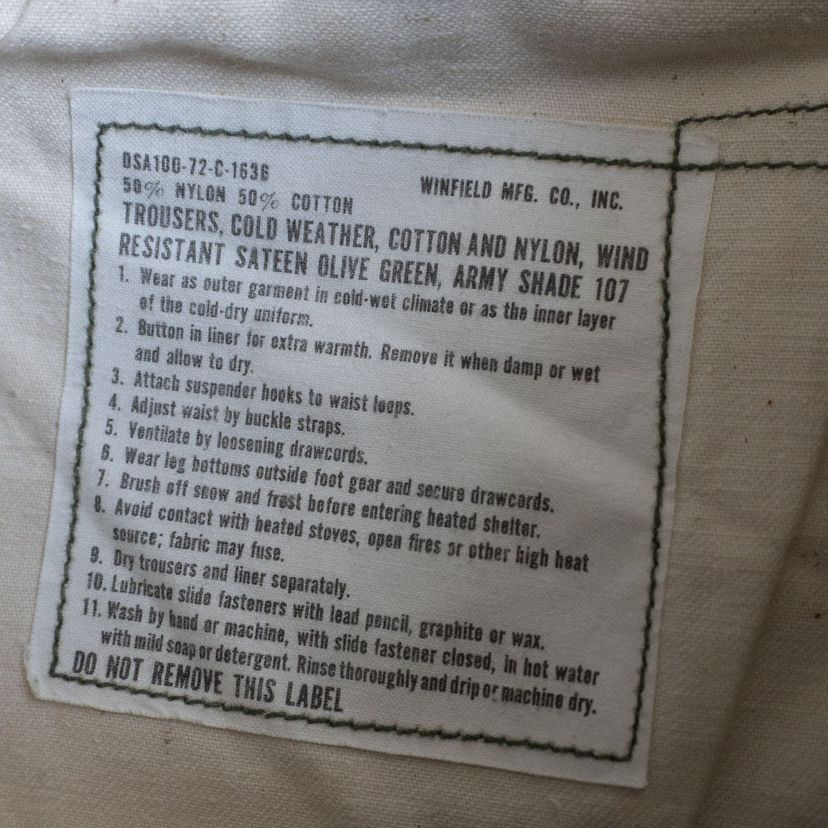 US ARMY 70S M-65 field pants Size SMALL/REGULAR
